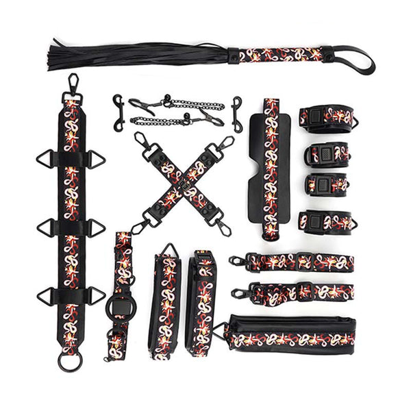 The Flowering Serpent Leather Bondage Restraint Set