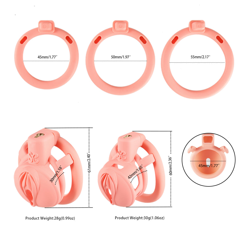 Jaula de castidad del orgullo rosa impresa en 3D de Sevanda 