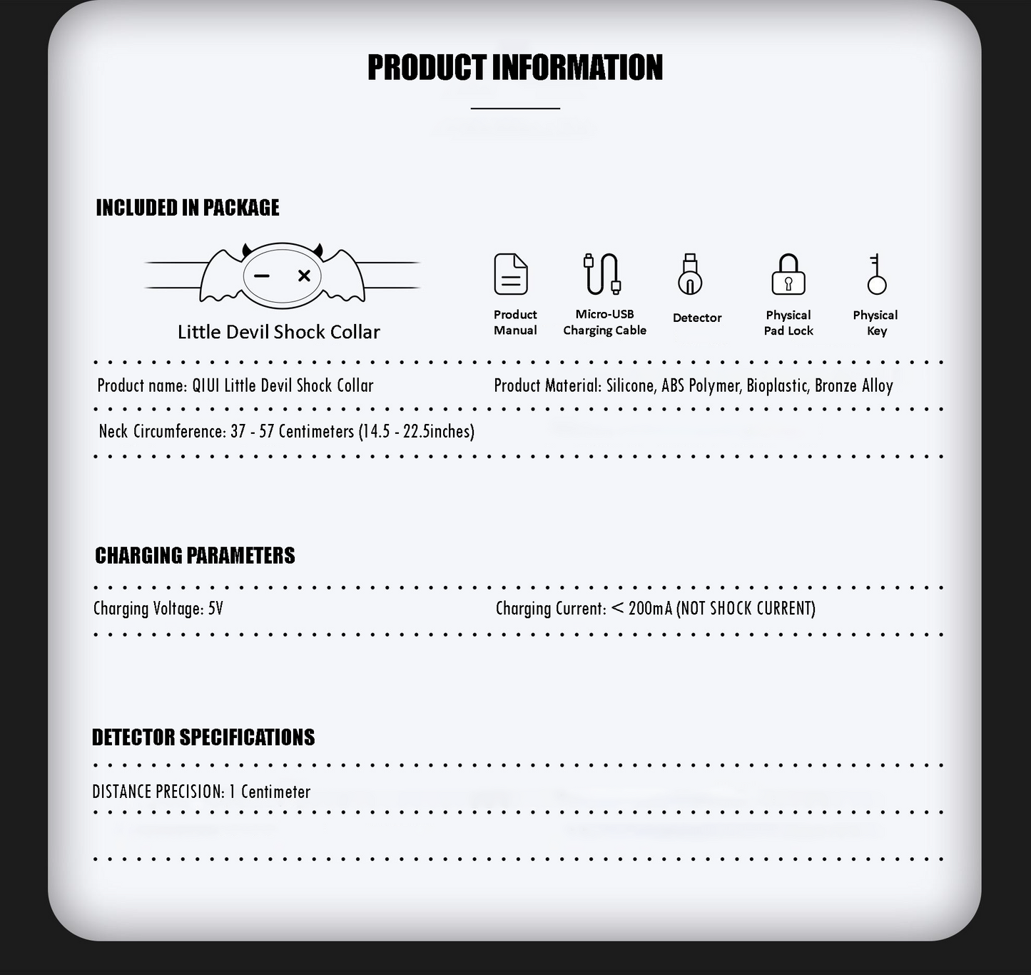 Collar de esclavitud con descarga eléctrica innovador con control por aplicación Little Devil de QIUI 