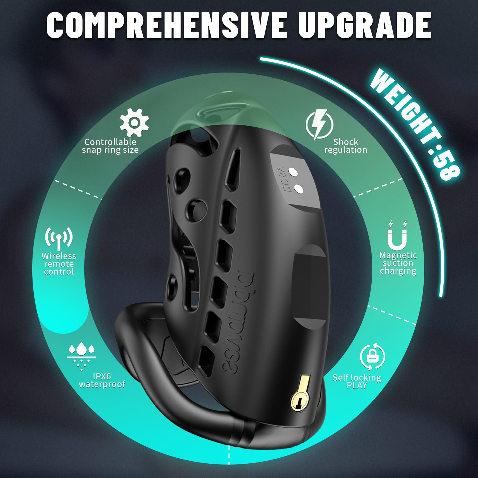 Shell Shock Remote Control Sevanda Nautilus Estim Electric Shock Remote Control Chastity Cage ...
