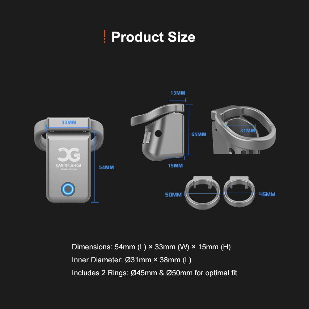 LOCKINK QIUI CAGINK Metal AI-Controlled Smart Chastity Cage Device for