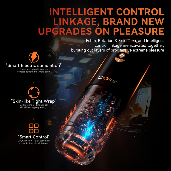 LOCKINK Smart App Control Estim Masturbator with Telescopic Rotation T