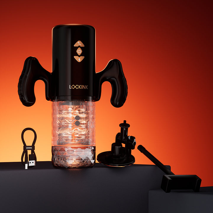 LOCKINK Smart App Control Estim Masturbator with Telescopic Rotation T