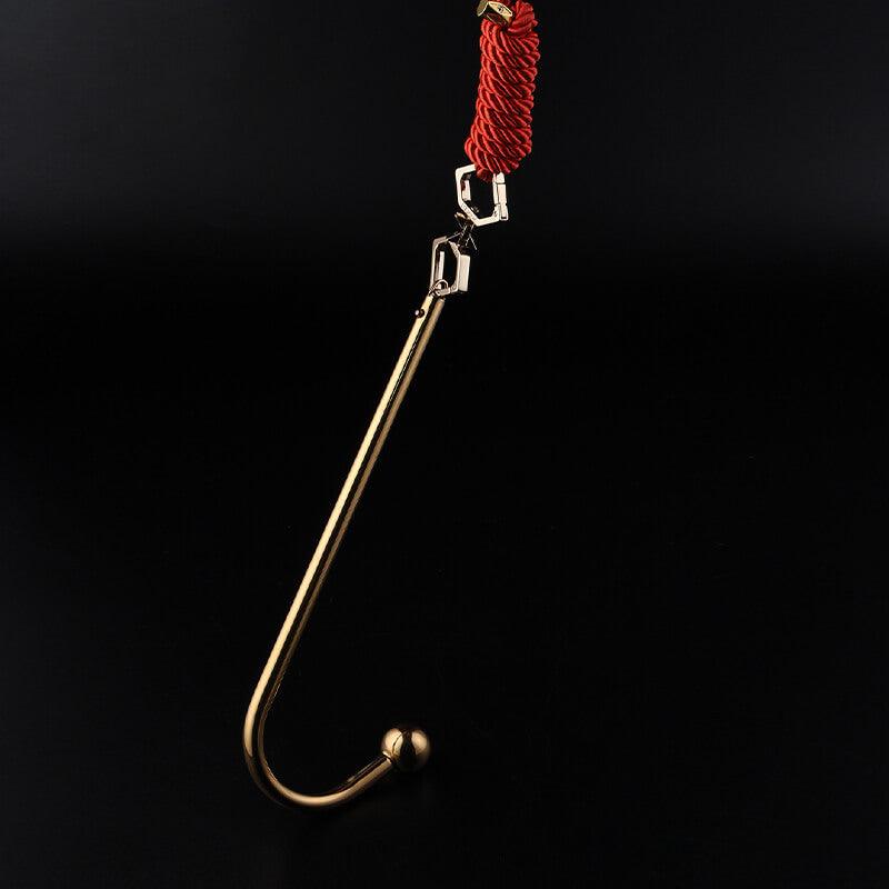 Lockink Adjustable Gold Anal Hook With Collar Connector Lockinks