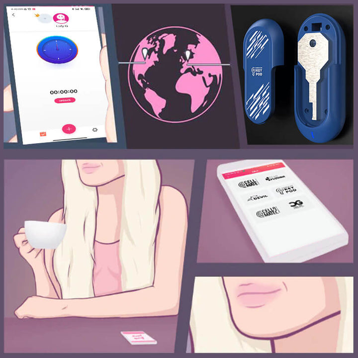 QIUI Bluetooth Key Holder Key Pod for Chastity Play Lockinks