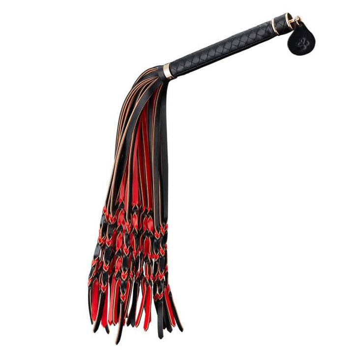 LOCKINK Red &amp; Black Braided Tail Flogger - Delightor