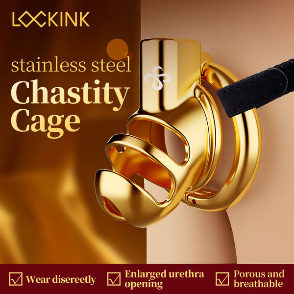 LOCKINK Sevanda Stainless Steel Metal Rhino Horn Chastity Cage Device