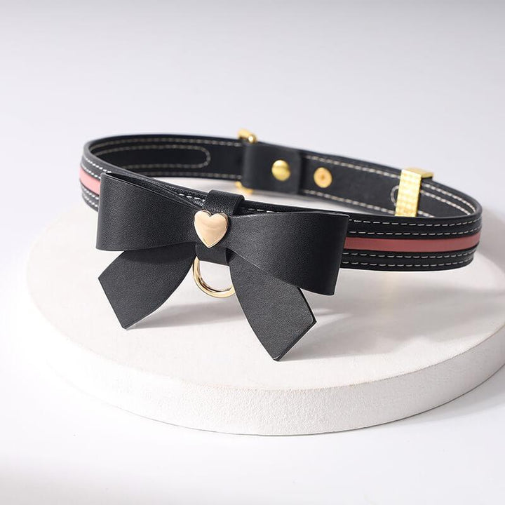 Sevanda Love Heart Butterfly Leather Collar Lockinks