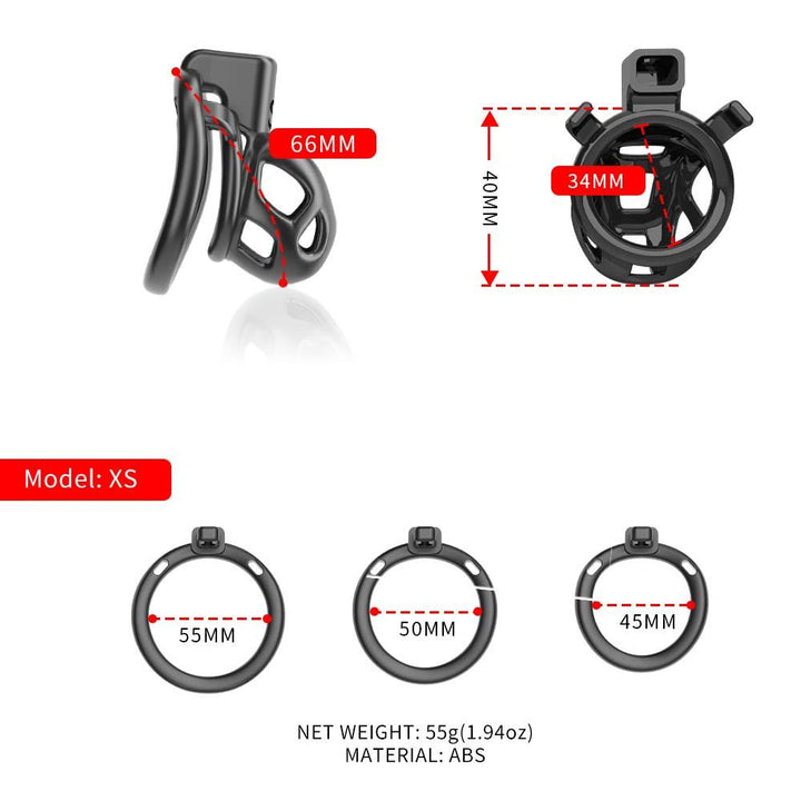 Sevanda Naja-Cobra Chastity Cage Lockinks