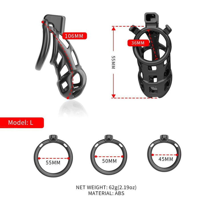 Sevanda Naja-Cobra Chastity Cage Lockinks