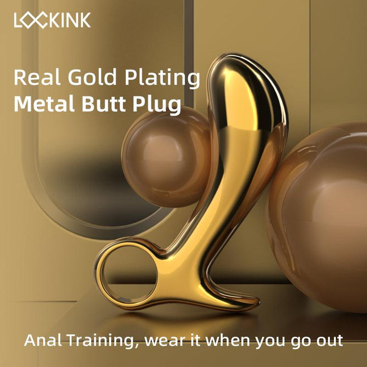 Sevanda Woodpecker Private Prostate Massager Gold Metal Anal Plug Lockinks