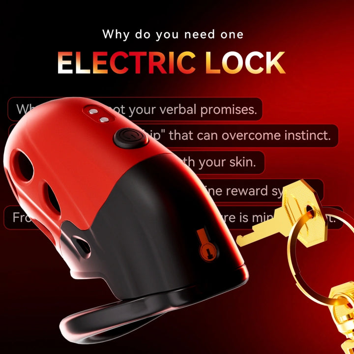 LOCKINK Scarlet Punishment Alien E-Stim Chastity Cage Remote Control