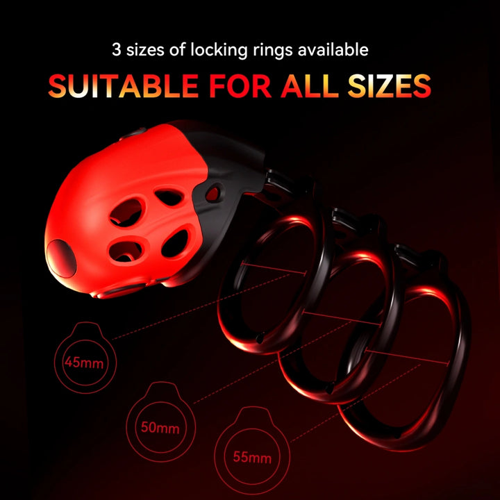 LOCKINK Scarlet Punishment Alien E-Stim Chastity Cage Remote Control